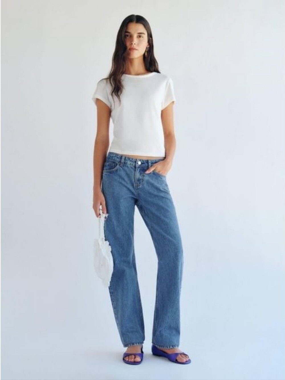 Reformation Women's Blue Charlee Low Rise Straight Leg Jeans size 23 in EUC
